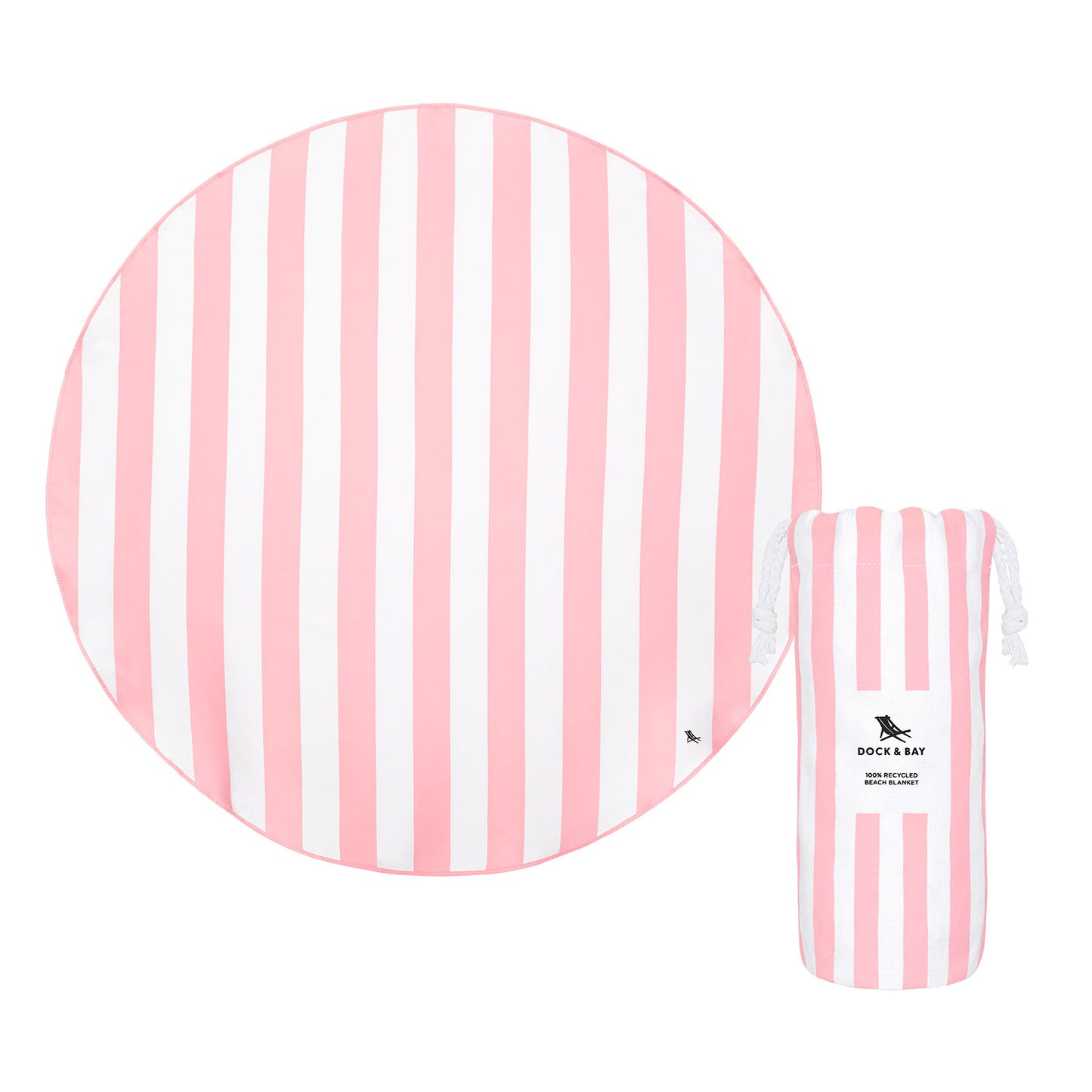 Pink striped picnic blanket