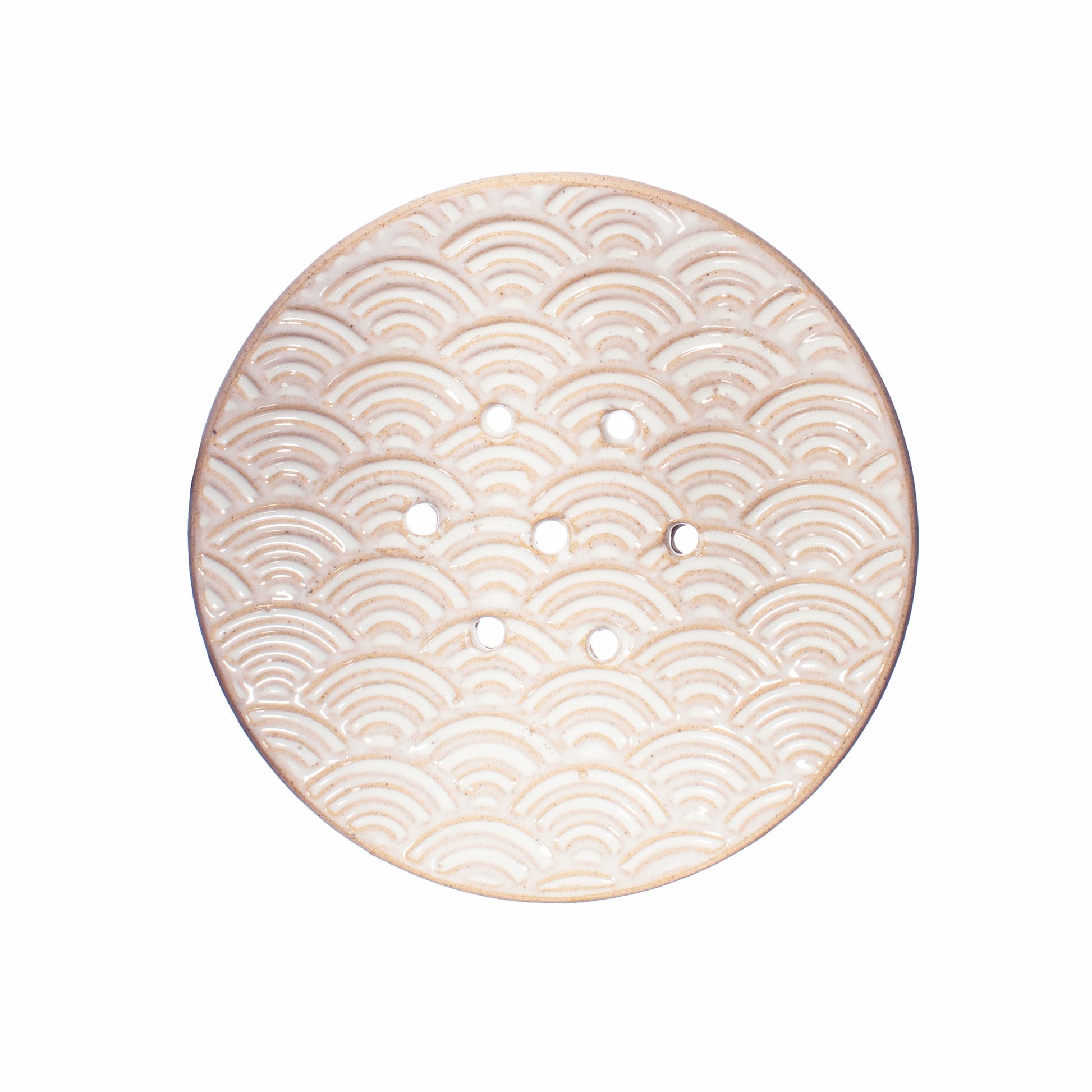 Japandi Seigaha Wave Pattern Soap Dish by Sass and Belle