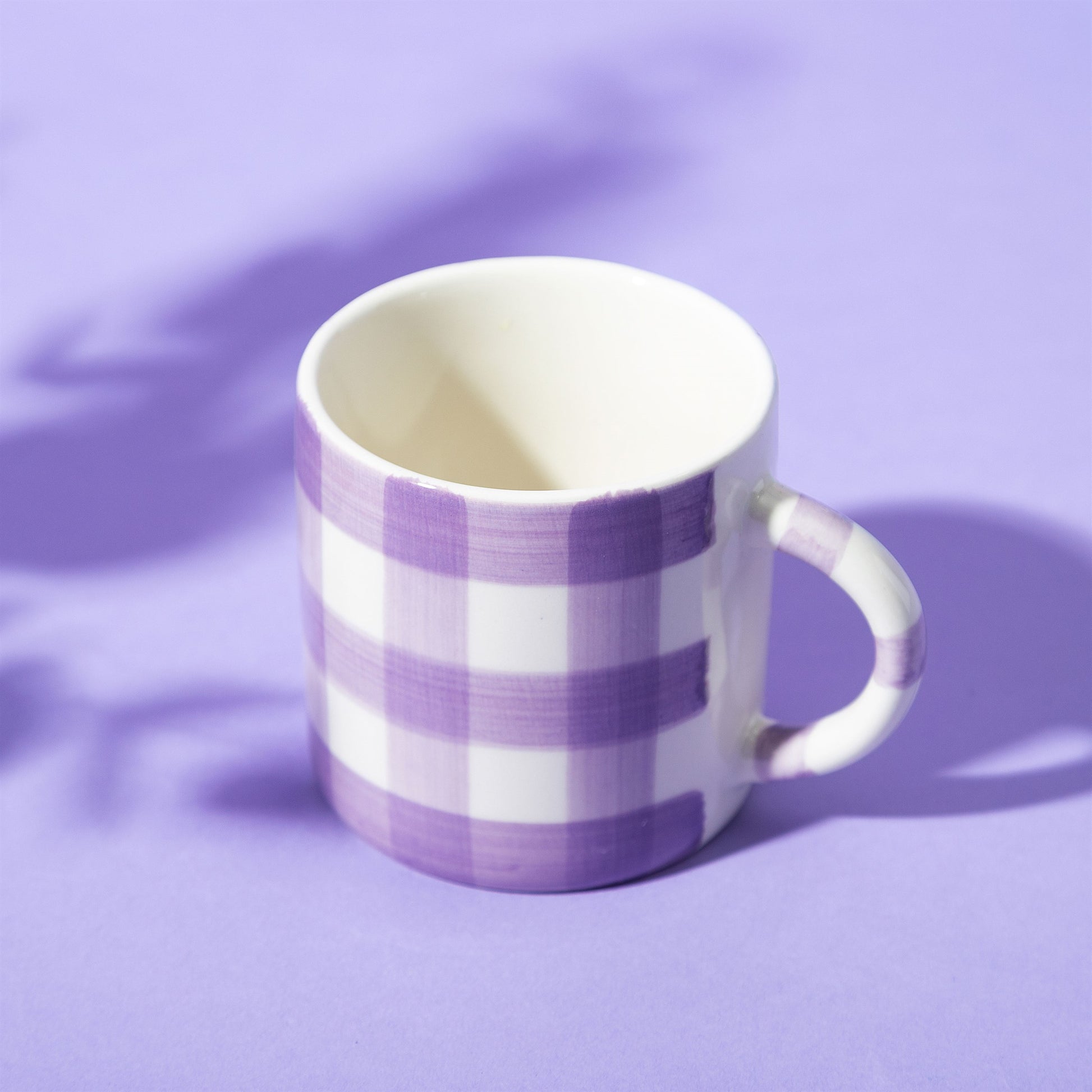 Sass and Belle Gingham Check Mug Lilac