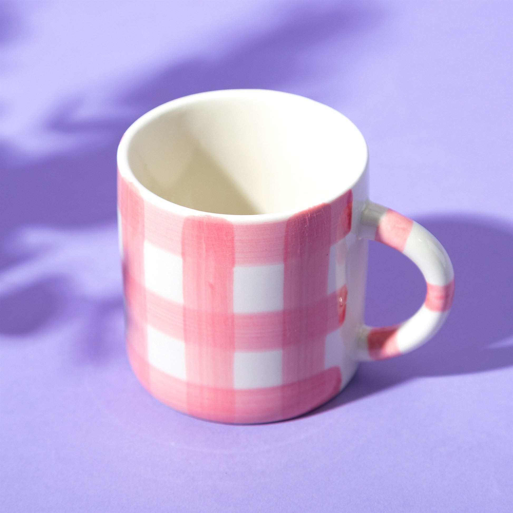 Sass and Belle Gingham Check Mug Pink