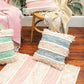 Pink Scandi Boho Tufted Stripe Rug by Sass and Belle 
