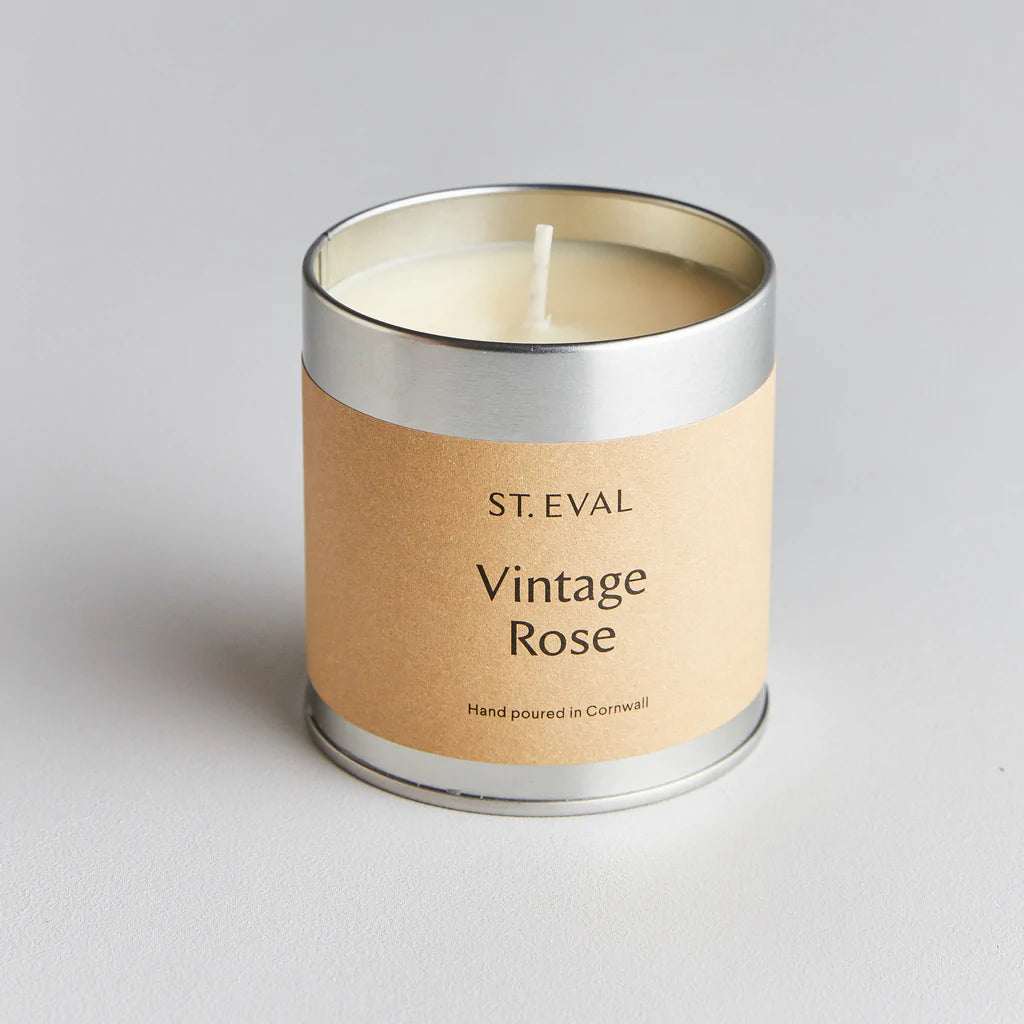 Vintage Rose Scented Tin Candle by St Eval 